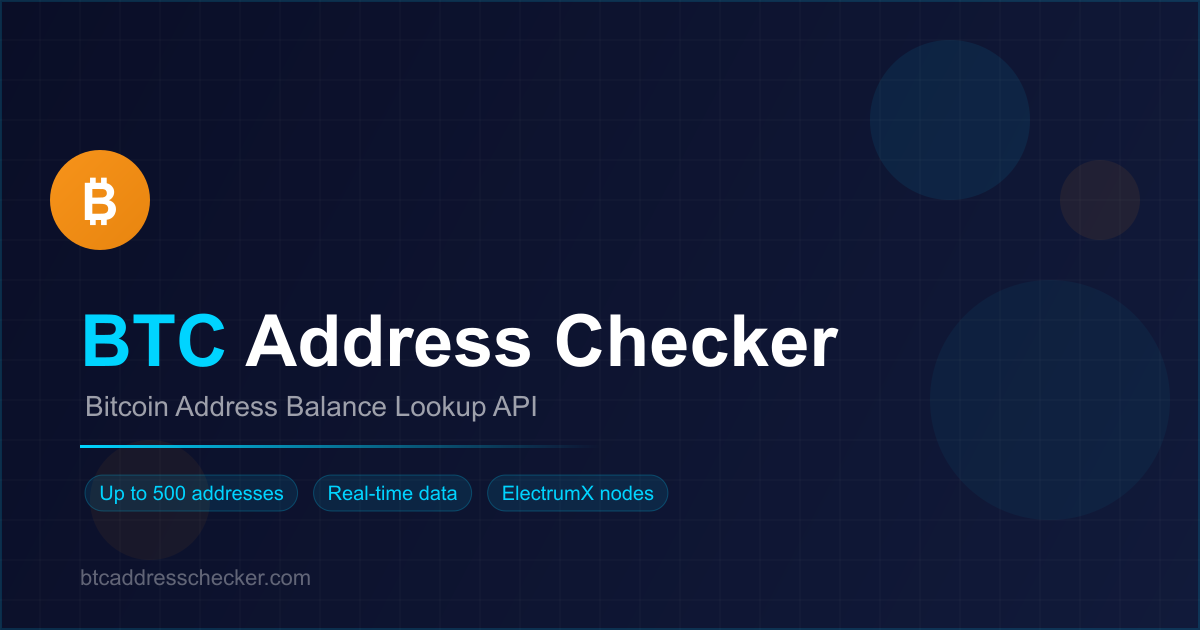 Check Blockchain Address BTC Address Checker - Bitcoin Address Balance Lookup API